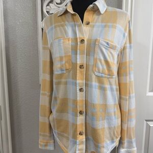 C&C California Yellow and Blue Plaid Shirt